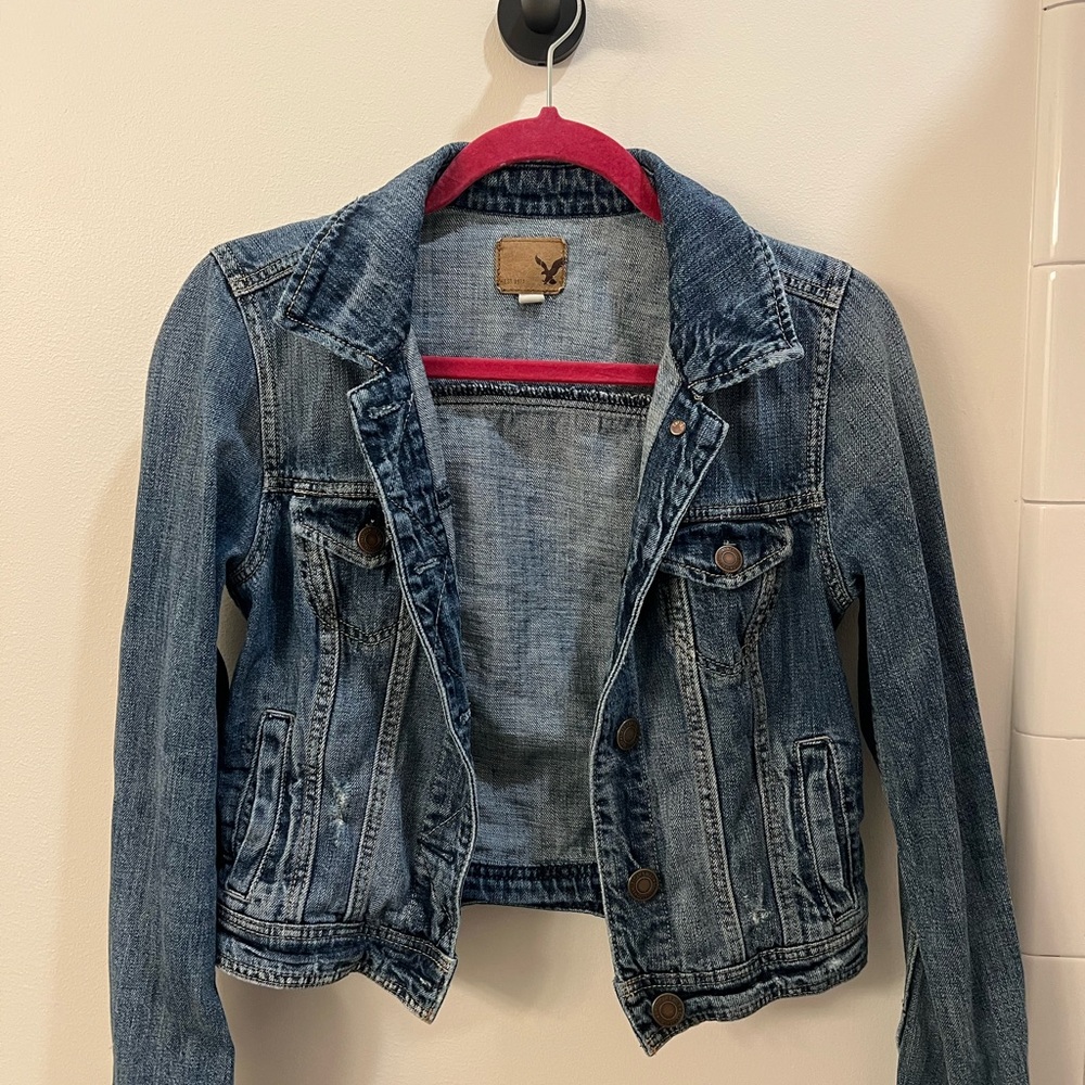 Denim Hollister Vintage Jacket with Button Closure